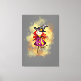 Lienzo Stellalunarts Halloween Witch Cute Chica