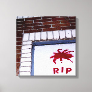 Lienzo stencil de araña r.i.p.