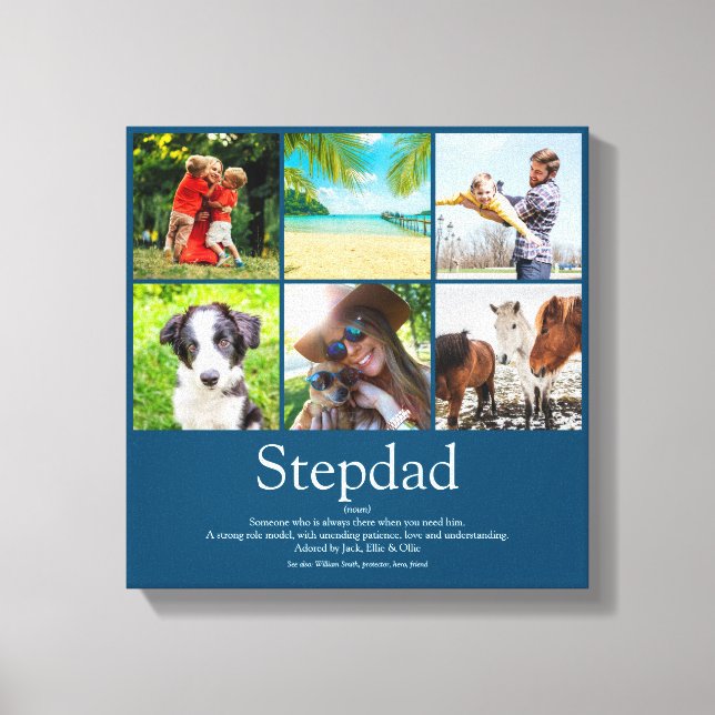 Lienzo Stepfather, Stepdad Definition 6 Photo Fun Blue (Anverso)