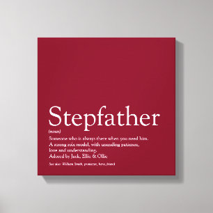 Lienzo Stepfather, Stepdad Definition Fun Modern Burgundy