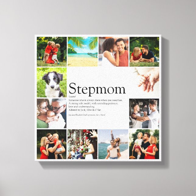 Lienzo Stepmama Stepmum Bonus Mom Definition Collage de f (Anverso)
