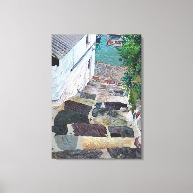 Lienzo 'Stepping Down' , de una pintura de Gordon Ashton. (Anverso)