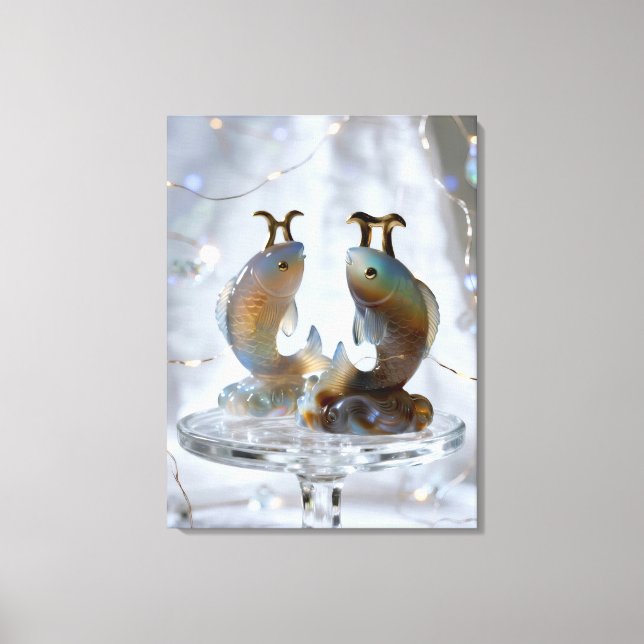 Lienzo Sternzeichen Fische Glasskulpturen (Anverso)
