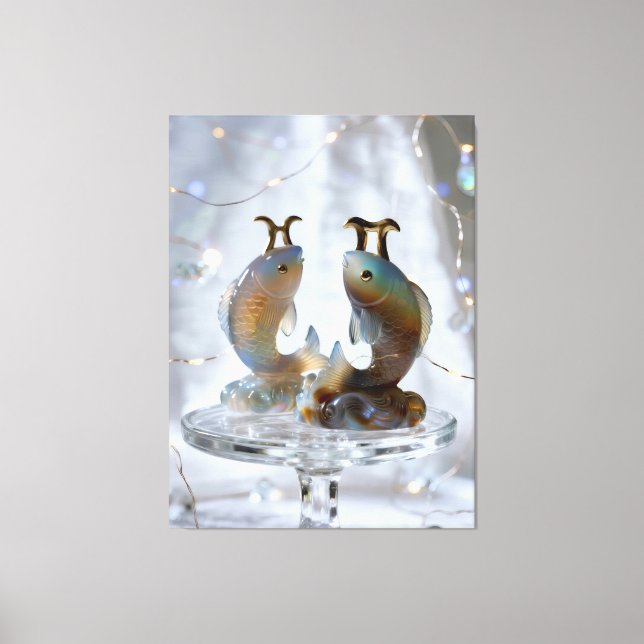 Lienzo Sternzeichen Fische Glasskulpturen (Anverso)