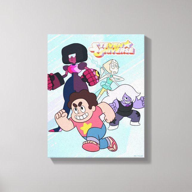 Lienzo Steven Universe | Acción del Grupo Crystal Gem (Anverso)