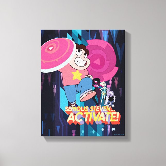 Lienzo Steven Universe | Steven serio... ¡Activa! (Anverso)