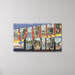Lienzo Stevens Point, Wisconsin - Escenas de letras grand
