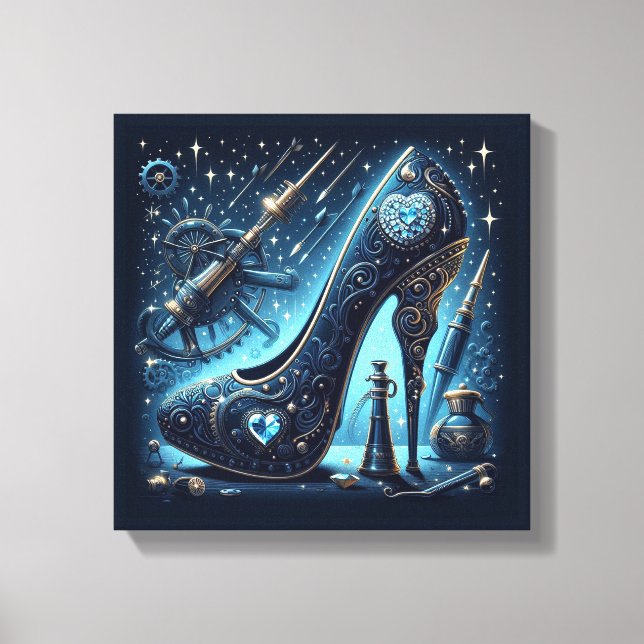 Lienzo Stiletto de tacón alto estilo Steampunk (Anverso)