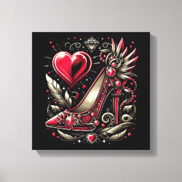 Lienzo Stiletto rojo de estilo Steampunk