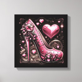 Lienzo Stiletto rosado Steampunk de tacones altos con cor