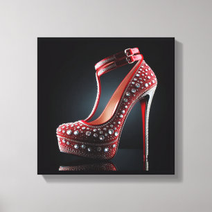 Lienzo Stilettos rojos con diamantes