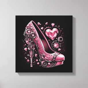 Lienzo Stilettos rosados de estilo Steampunk