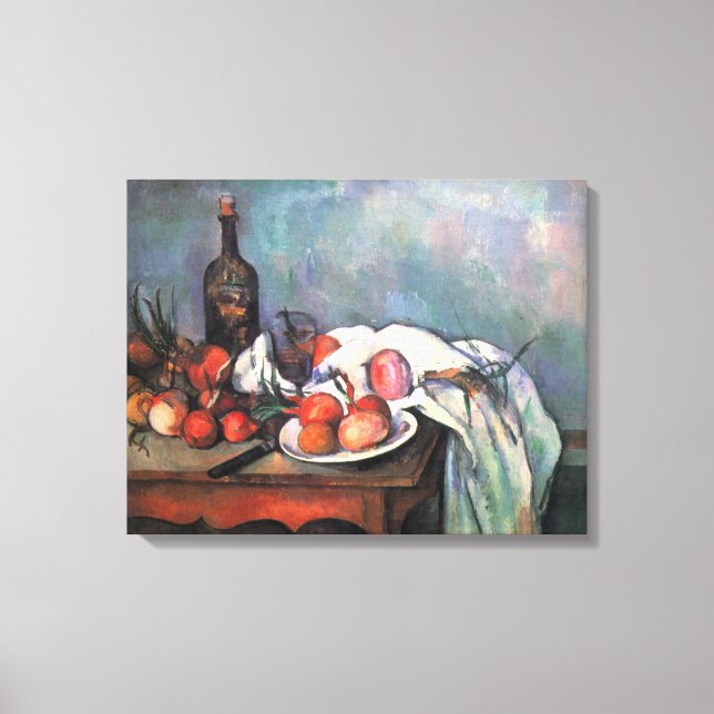 Lienzo Still Life With Onions de Paul Cezanne (Anverso)