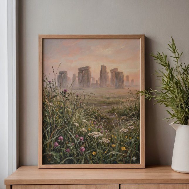 Lienzo Stonehenge Dawn Mist Tall Grass Art (Subido por el creador)