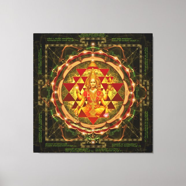 Lienzo Stotram en Devi Lakshmi-Shri Yantra (Anverso)