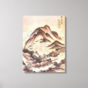 Lienzo Stream y Mountain Korean Joseon Dynasty Folk
