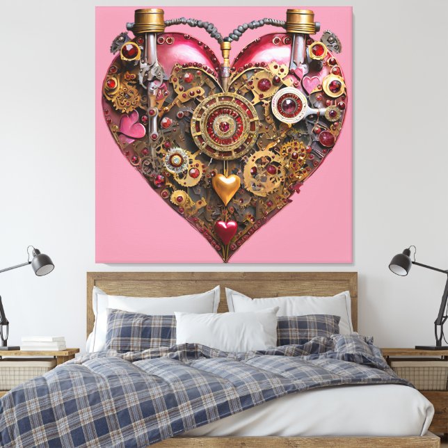 Lienzo Streampunk Heart Ruby Valentine (Insitu(Dormitorio))