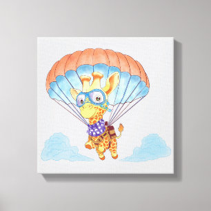 Lienzo Stretch Canvas Parachute Giraffe