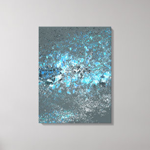 Lienzo Stretched.canvas imprime en azul y verde.