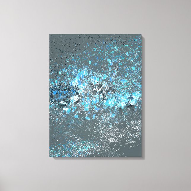 Lienzo Stretched.canvas imprime en azul y verde. (Anverso)