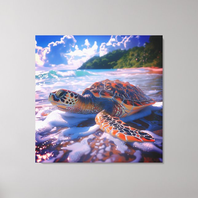 Lienzo Stretched Canvas Print of Ocean Turtle (Anverso)