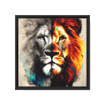 Stretched Canvas Print The Lion of Dual Realms