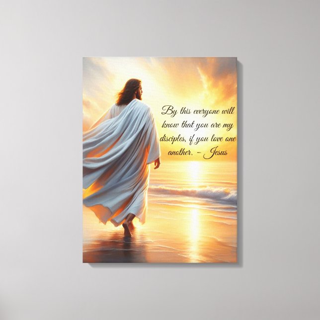 Lienzo Stretched Canvas Print with Jesus and Quote (Anverso)