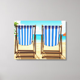 Lienzo Striped deckchairs canvas print