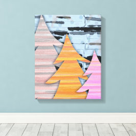 Lienzo Striped Trees Winter Landscape Scene 