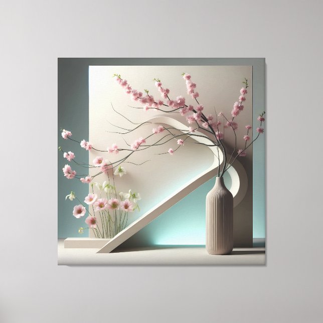 Lienzo Structured Bloom in Green (Anverso)