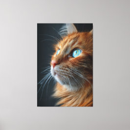 Lienzo Stunning Fluffy Ginger Cat Profile - Blue Eyed
