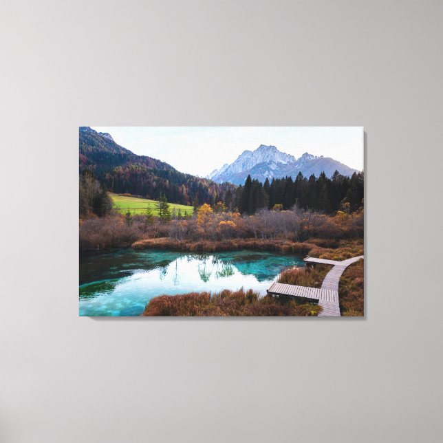 Lienzo Stunning Zelenci, Eslovenia en otoño (Anverso)