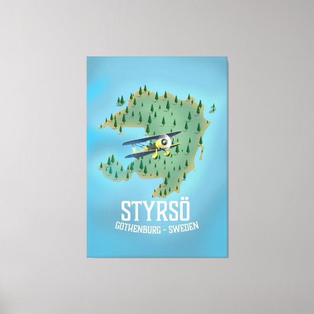 Lienzo Styrsö, afiche de viajes suecia. (Anverso)