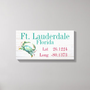 Lienzo Su latitud y longitud de la ciudad