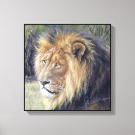 Lienzo "Su Majestad" 14" x 14" Imprimir lion