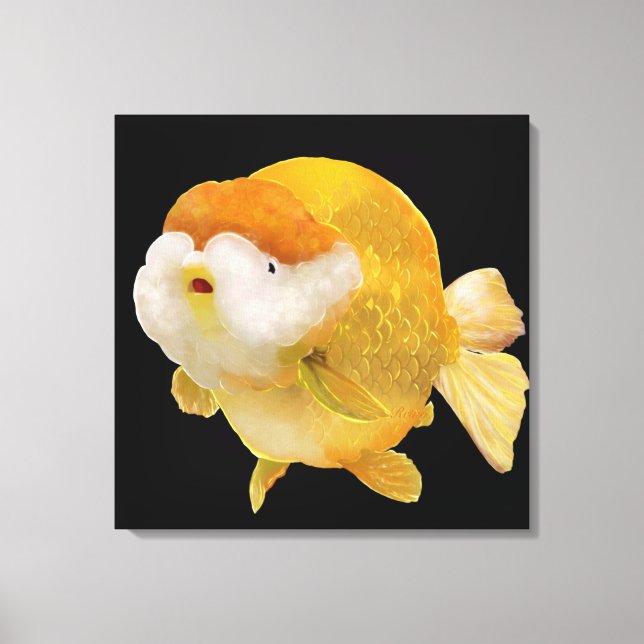 Lienzo Su Majestad Golden Ranchu Gold Fish (Anverso)