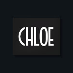 Lienzo Su nombre, negrita Texto blanco | Negro<br><div class="desc">Llamativo y moderno.</div>