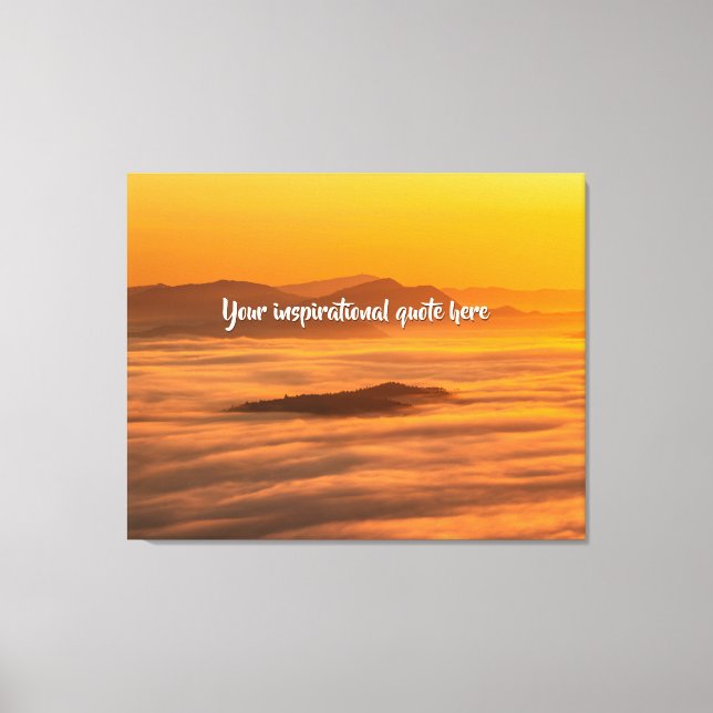 Lienzo Su personalizado de texto amanecer por encima del  (Anverso)