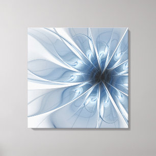 Lienzo Suave y delicado flor de fantasía fractal azul