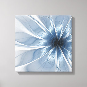 Lienzo Suave y delicado flor de fantasía fractal azul