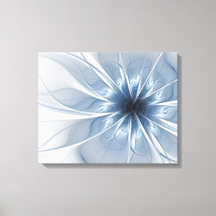 Lienzo Suave y delicado flor de fantasía fractal azul