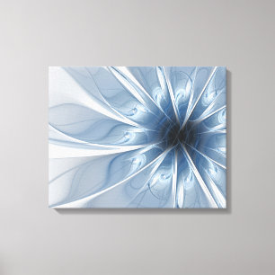 Lienzo Suave y delicado flor de fantasía fractal azul