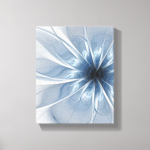 Lienzo Suave y delicado flor de fantasía fractal azul