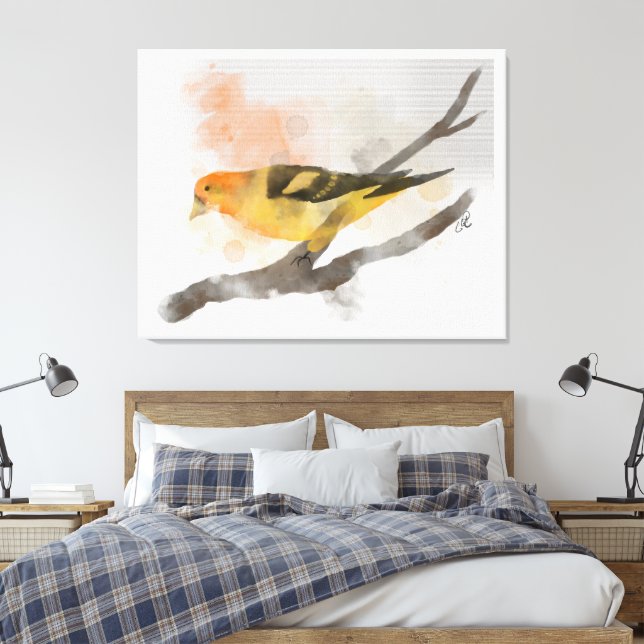Lienzo Subdivisión de Aves Amarillas del Oeste del Tanage (Insitu(Dormitorio))