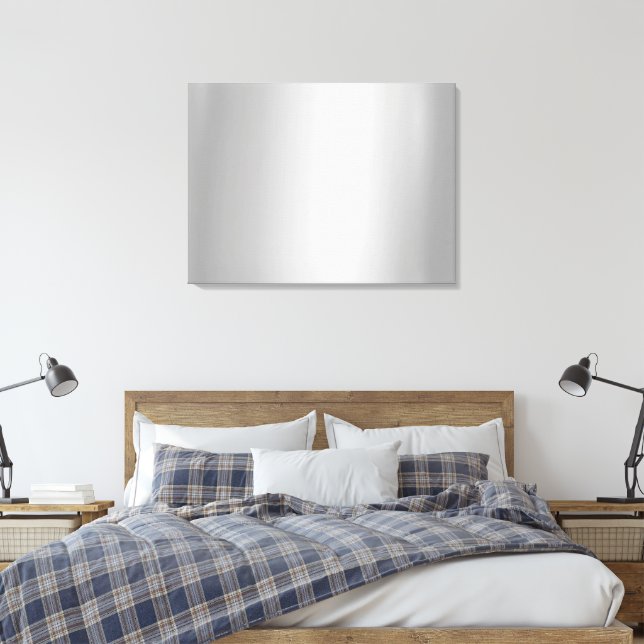 Lienzo Sube tu foto a fondo plateado de lujo en blanco (Insitu(Dormitorio))