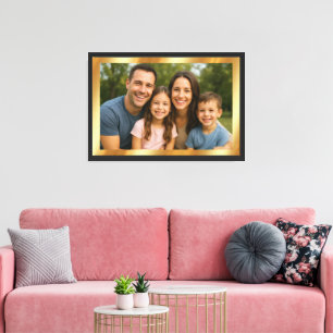 Lienzo Sube tu imagen fotográfica sobre fondo dorado