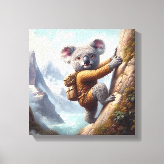 Lienzo Subiendo montañas con koala (Anverso)
