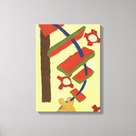 Lienzo subiendo por la escalera