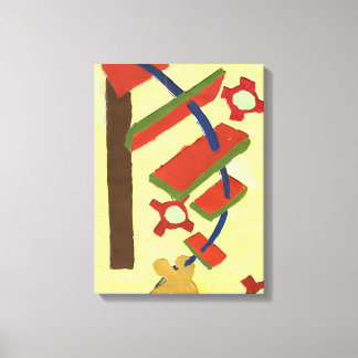 Lienzo subiendo por la escalera