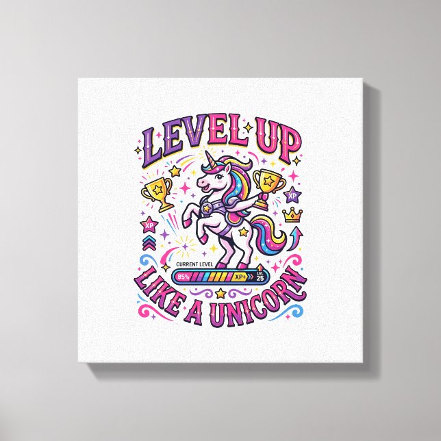 Lienzo Subir de Nivel como un Unicornio Comercial Lindo R (Anverso)